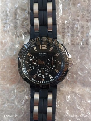 Orologio Guess Uomo Nero e Argento