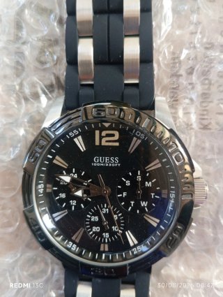 Orologio Guess Uomo Nero e Argento