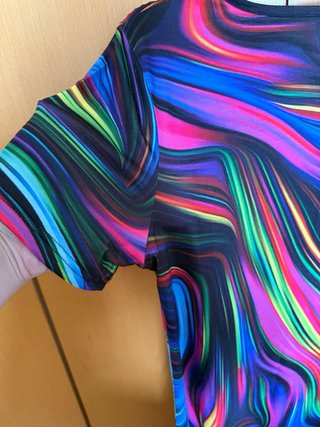 Vestido estampado multicolor tela flexible