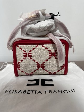 Borsa Elisabetta Franchi Beige e Rossa