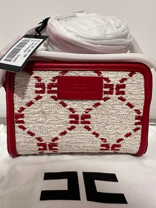Borsa Elisabetta Franchi Beige e Rossa