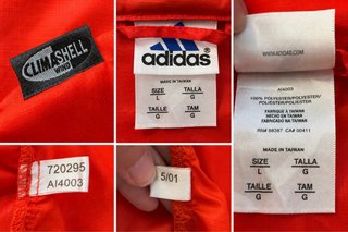 Chaqueta Cortavientos Adidas Roja Y2K Vintage