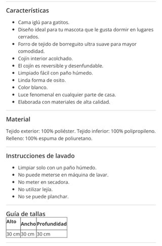 Cama Iglú Gatitos Leeby Borreguito Blanca NUEVA.