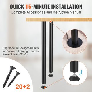 Piernas de Escritorio Ajustables de 762MM, Juego de 4 Piernas de Mesa de Oficina de Acero Reforzado para DIY, Capacidad de Carga de 544.3KG Piernas de Escritorio de Alta Resistencia, Piernas de In...