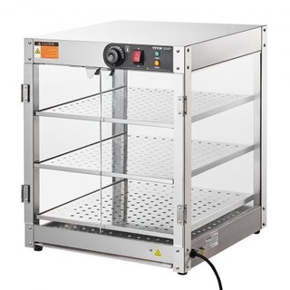 Exhibidor de Comida Caliente Comercial de 3 Niveles, Calentador de Exhibición de Comida de 800W con Luz para Mejorar la Exhibición de Comida, Control de Temperatura de 30℃~85℃, Capacidad Grande de...