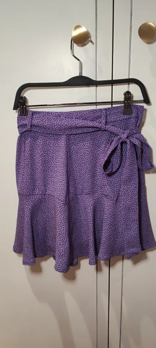 Falda pantalón lunares morada