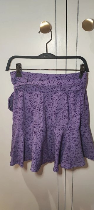 Falda pantalón lunares morada
