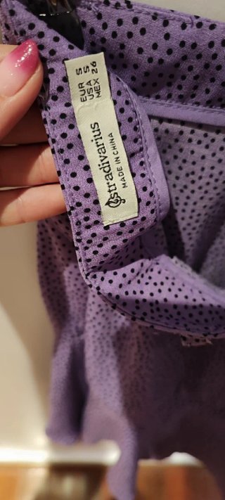 Falda pantalón lunares morada
