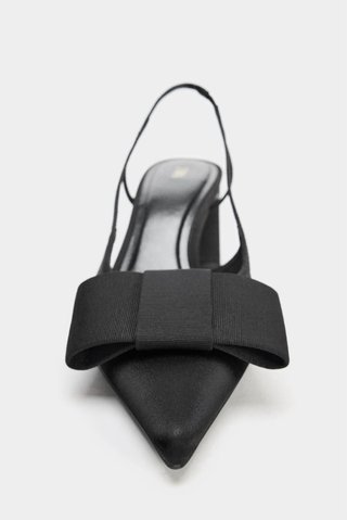 Zapatos tacón destalonados lazo negros