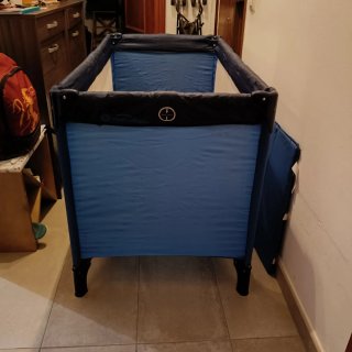Cuna de viaje plegable azul