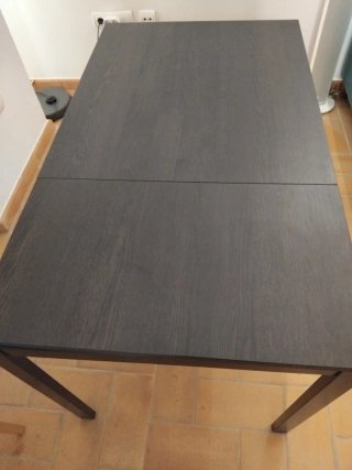Mesa comedor extensible madera y metal