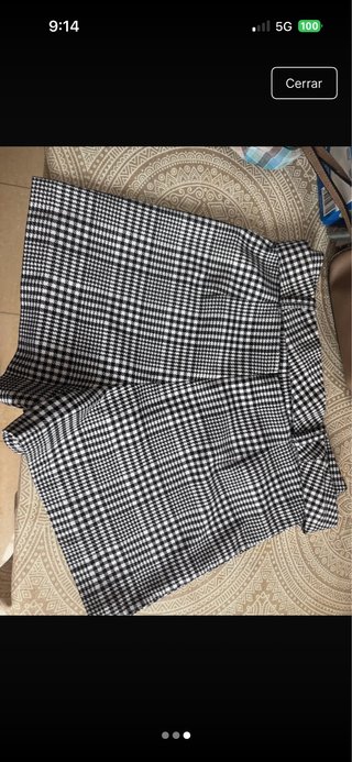 Falda pantalón cuadros blanco y negro