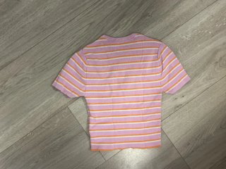 Camiseta de rayas rosa y naranja Lefties