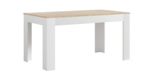 Mesa Comedor Madera + 6 Sillas Blancas