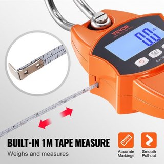 Báscula Digital de Grúa, 880 lbs/400 kg, Báscula Colgante Industrial de Alta Resistencia con Caja de Aluminio Fundido y Pantalla LCD, Grúa Mini Portátil con Ganchos para Granja, Caza, Pesca, Exter...