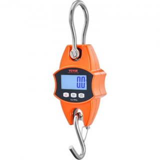 Báscula Digital de Grúa, 880 lbs/400 kg, Báscula Colgante Industrial de Alta Resistencia con Caja de Aluminio Fundido y Pantalla LCD, Grúa Mini Portátil con Ganchos para Granja, Caza, Pesca, Exter...