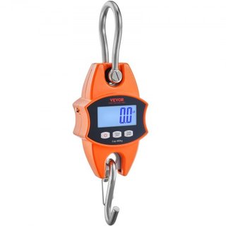 Báscula Digital de Grúa, 880 lbs/400 kg, Báscula Colgante Industrial de Alta Resistencia con Caja de Aluminio Fundido y Pantalla LCD, Grúa Mini Portátil con Ganchos para Granja, Caza, Pesca, Exter...