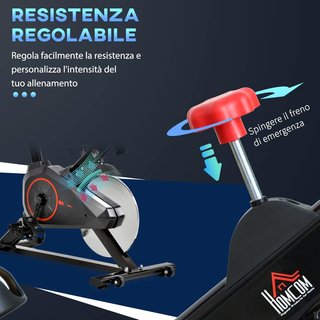 Cyclette Para Casa Con Resistencia Regulable, Cyclette Profesional De Cámara Con Silla Y Manillar Regulables, Monitor LCD, Sensor De Frecuencia Cardíaca, Soporte Para Celular Y Volante De 6Kg, Max...