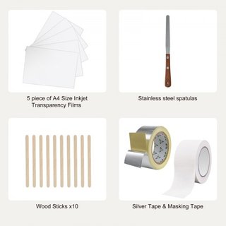 Kit de Serigrafía, 2 Piezas de Marcos de Serigrafía de Aluminio 8x10/10x14in Malla de 110 Cuentas, 2 Cintas y Raspadores de Serigrafía y Películas de Transparencia para Impresión DIY en Camisetas