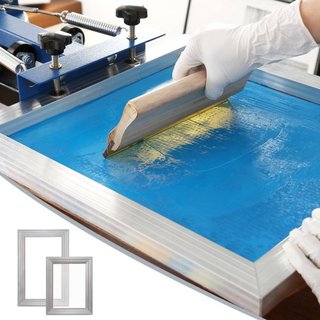 Kit de Serigrafía, 2 Piezas de Marcos de Serigrafía de Aluminio 8x10/10x14in Malla de 110 Cuentas, 2 Cintas y Raspadores de Serigrafía y Películas de Transparencia para Impresión DIY en Camisetas