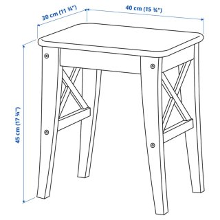 Banco de madera oscuro 30x40x45 cm