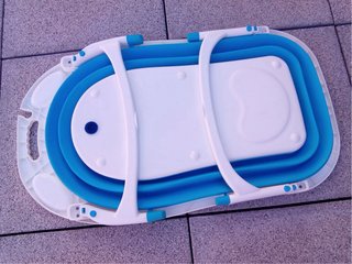 Bañera Plegable Bebé Azul y Blanca