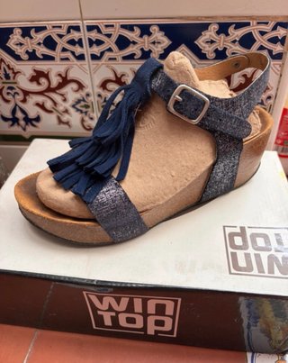 Sandalias Plakton Mujer Azul y Plateado