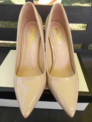 Scarpe tacco 12 Gold & Gold beige