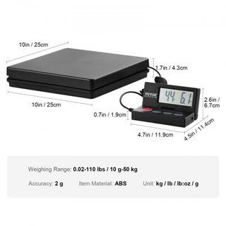 Báscula de Envío Báscula Postal Digital 49.9 kg x 2 g, Paquete AC/DC LCD