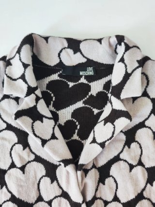 Moschino cárdigan largo lana corazones M