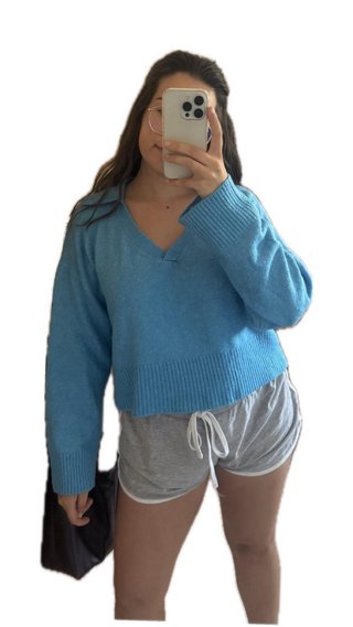 Jersey azul cuello pico