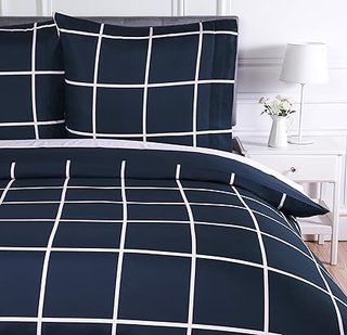 Amazon Basics 2 piezas Cama de microfibra Funda nórdica, funda de edredón de 135 x 200 cm y 1 funda