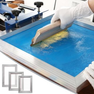 Kit de Serigrafía, 3 Piezas de Marcos de Serigrafía de Aluminio 6x10/8x12/10x14 pulgadas, Malla de 110 Cuentas, 5 Brillos y Raspadores de Serigrafía y Películas de Transparencia para Impresión de ...