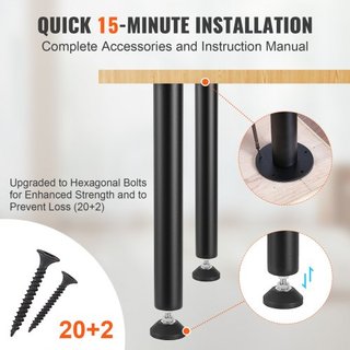 Piernas de Escritorio Ajustables de 406.4MM, Juego de 4 Piernas de Muebles de Oficina de Acero Reforzado para DIY, Capacidad de Carga de 1200 lbs Piernas de Escritorio de Alta Resistencia, Piernas...