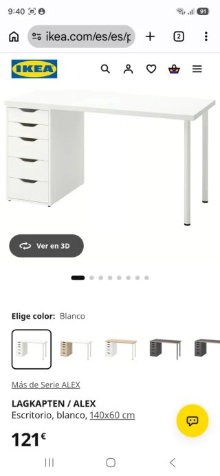 Escritorio IKEA LAGKAPTEN/ALEX Blanco