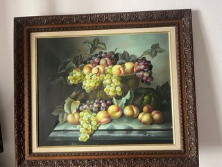 Cuadro al óleo bodegón frutas