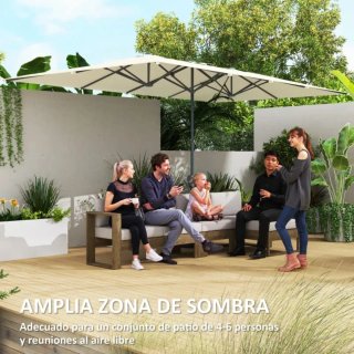 Sombrilla doble beige