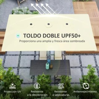 Sombrilla doble beige