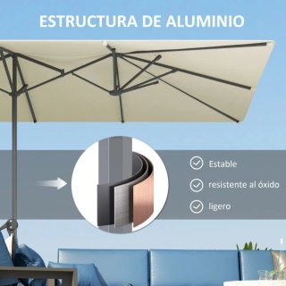 Sombrilla doble beige