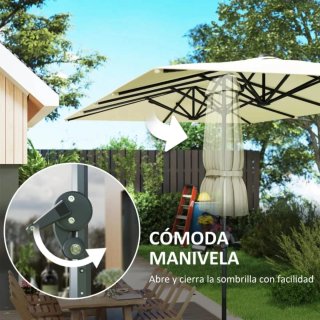 Sombrilla doble beige