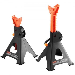 Soportes de Gato, Soportes de Gato de 3 Toneladas (6,000 lbs) de Capacidad, Altura Ajustable de 10.8-16.3 pulgadas, para levantar SUV, Camioneta, Coche y UTV/ATV, Rojo, 1 Par
