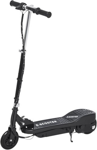 Patinete Eléctrico Plegable para Niños de 120W, Velocidad Máx 12Km/H y Capacidad 50Kg, 74X36X69-91 Cm, Negro