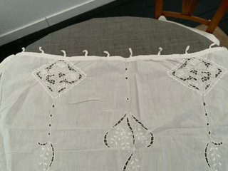 Tela bordada para cortina blanca con diseño floral