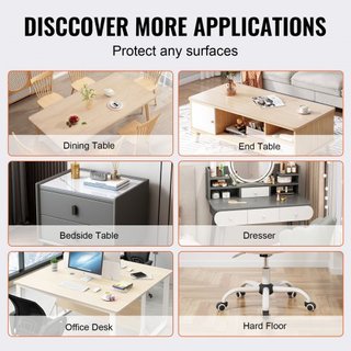 Protector de Mesa Transparente, Cubierta de Mesa de 36" x 72", Mantel de Plástico PVC de 1.5 mm de Grosor, Protector de Escritorio Impermeable para Escritorio, Mesa de Café, Mesa de Comedor