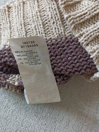 Jersey de punto rayas beige y marrón