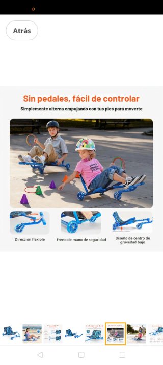 Patineta de 3 ruedas azul
