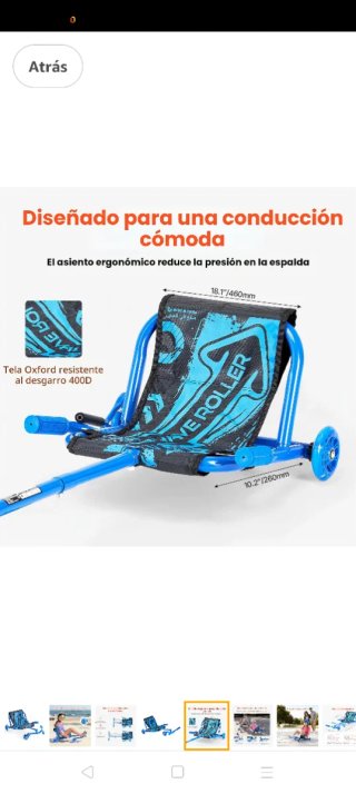 Patineta de 3 ruedas azul