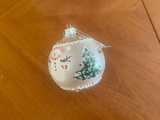 Bola Navidad Cristal Muñeco Nieve Árbol Papa Noel