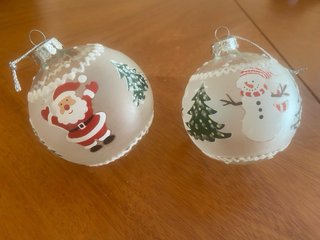 Bola Navidad Cristal Muñeco Nieve Árbol Papa Noel