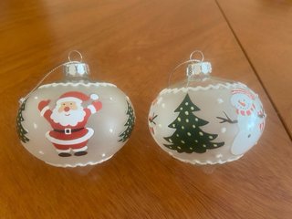 Bola Navidad Cristal Muñeco Nieve Árbol Papa Noel